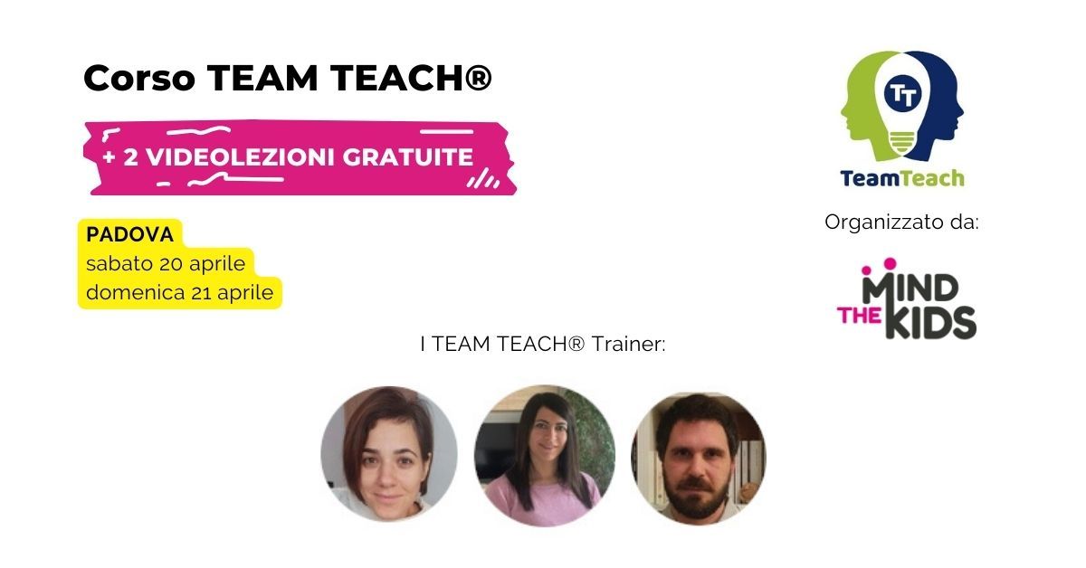 Corso TEAM TEACH - 20 e 21 aprile 2024, Padova - 12 ore di didattica + 2 video lezioni gratuite