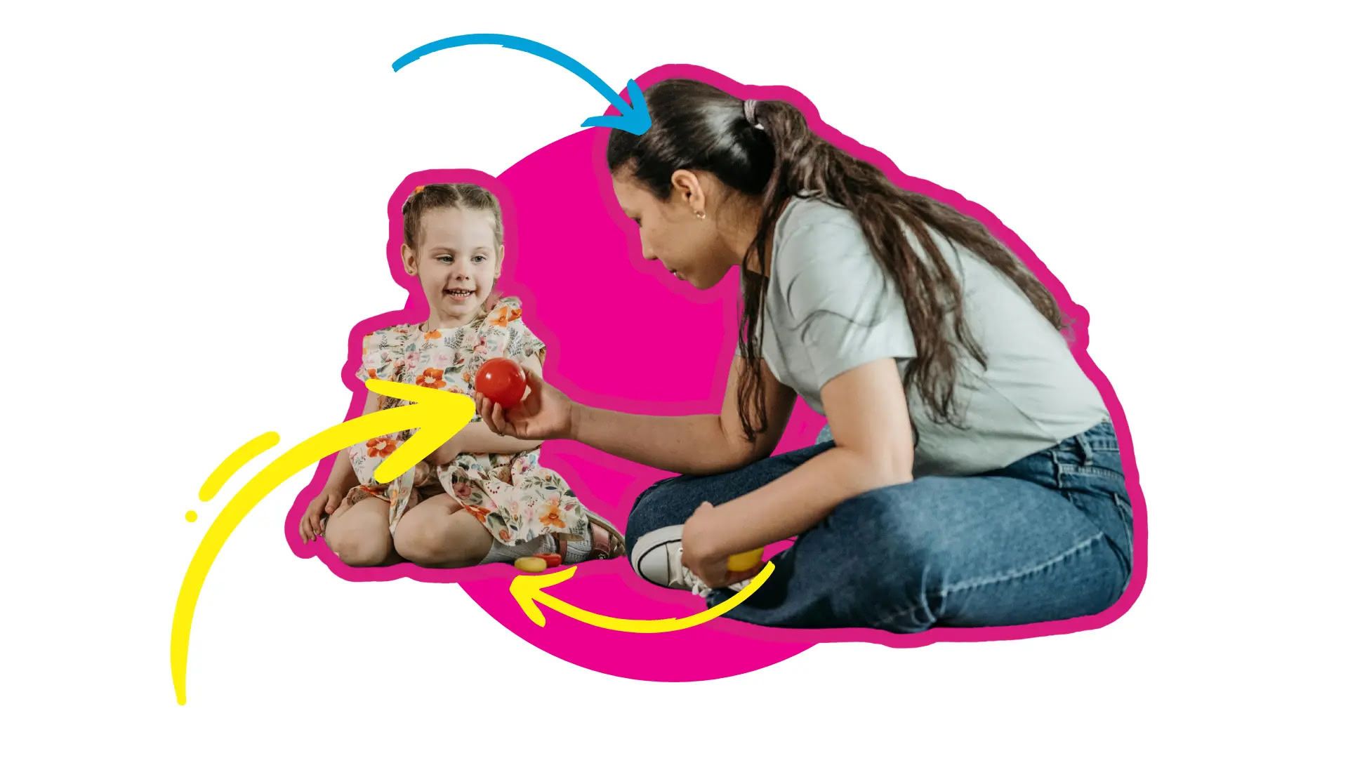 Immagine terapista e bambina